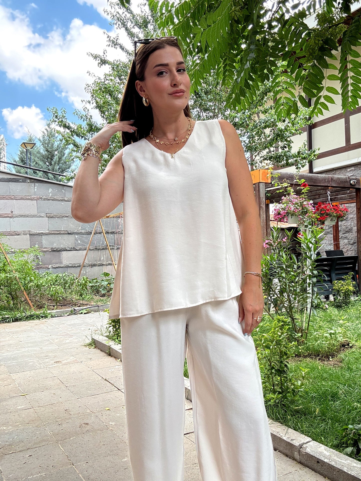 TENCEL v yaka salaş takım BEJ