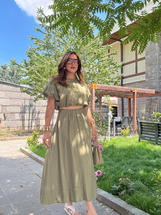 Bluzlu etek takım Yeşil