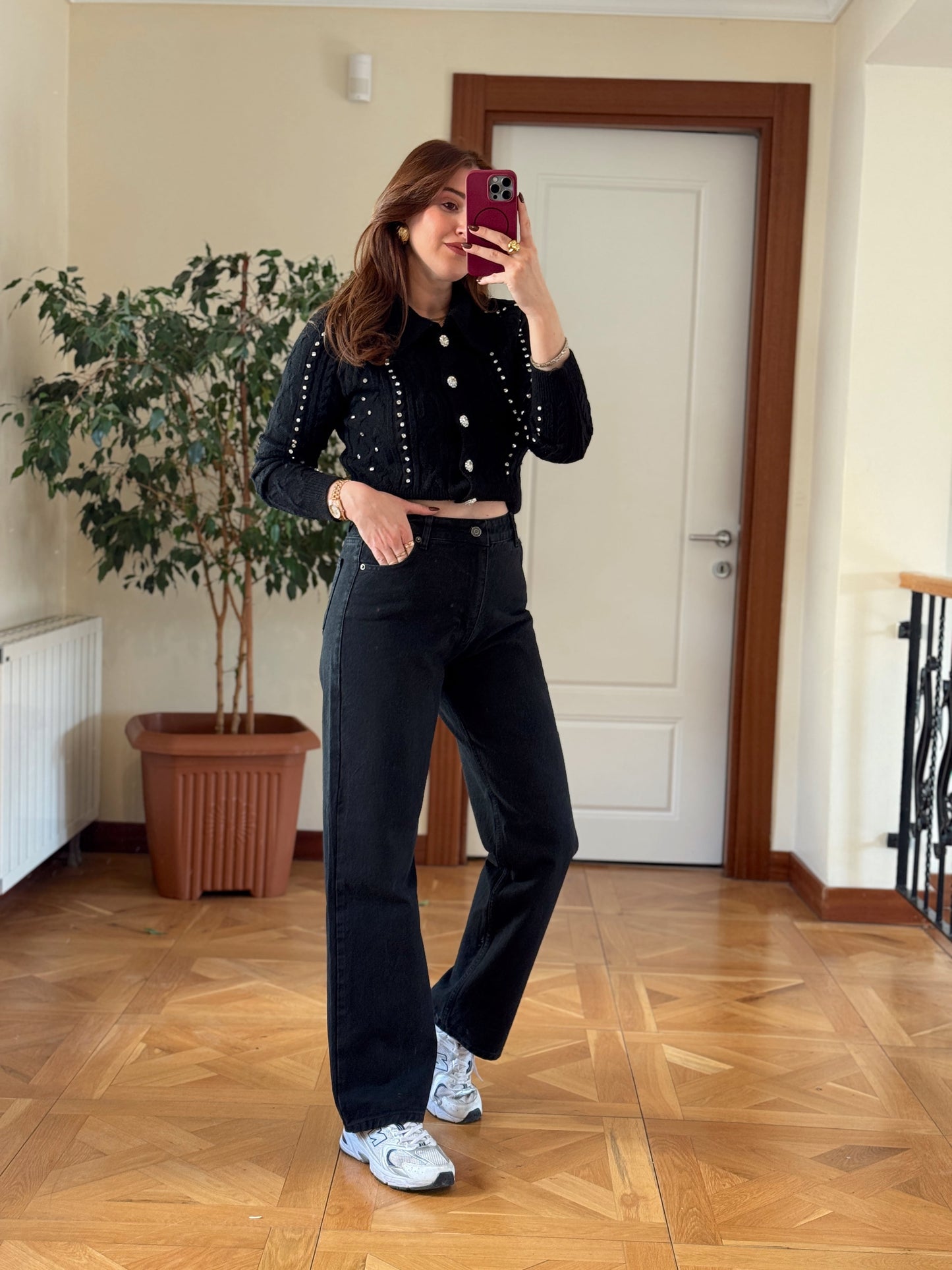 Palazzo kot pantolon-SİYAH