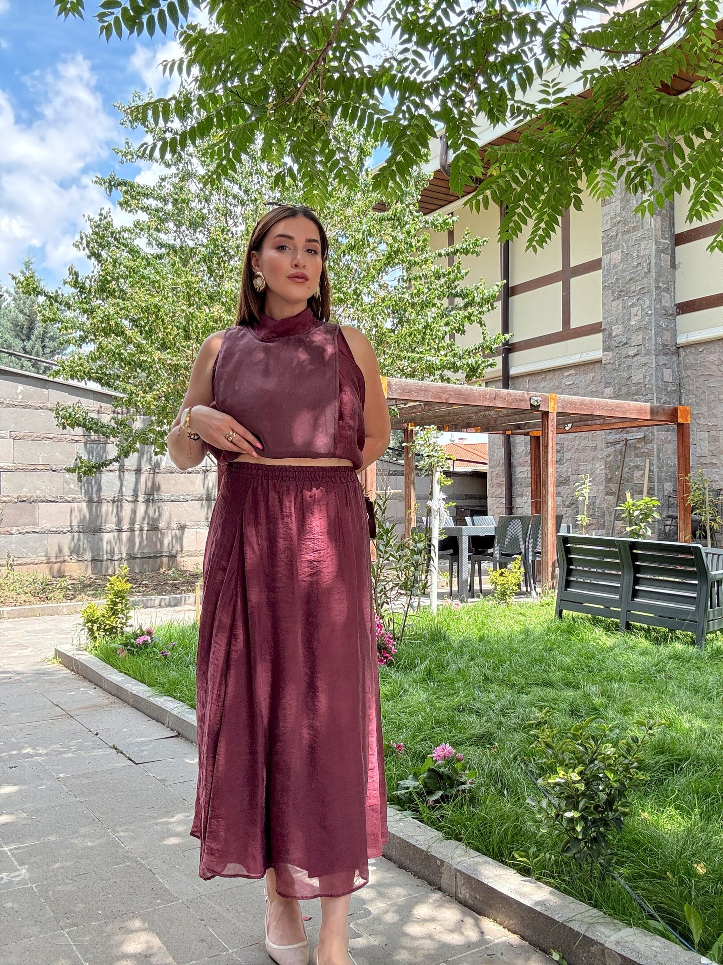 Fiona Etekli Premium Takım Bordo