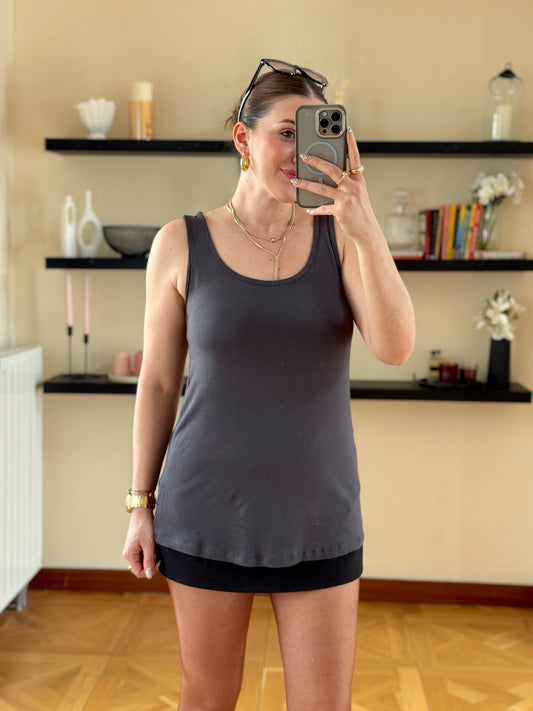 OYSH geniş yaka basic atlet Antrasit