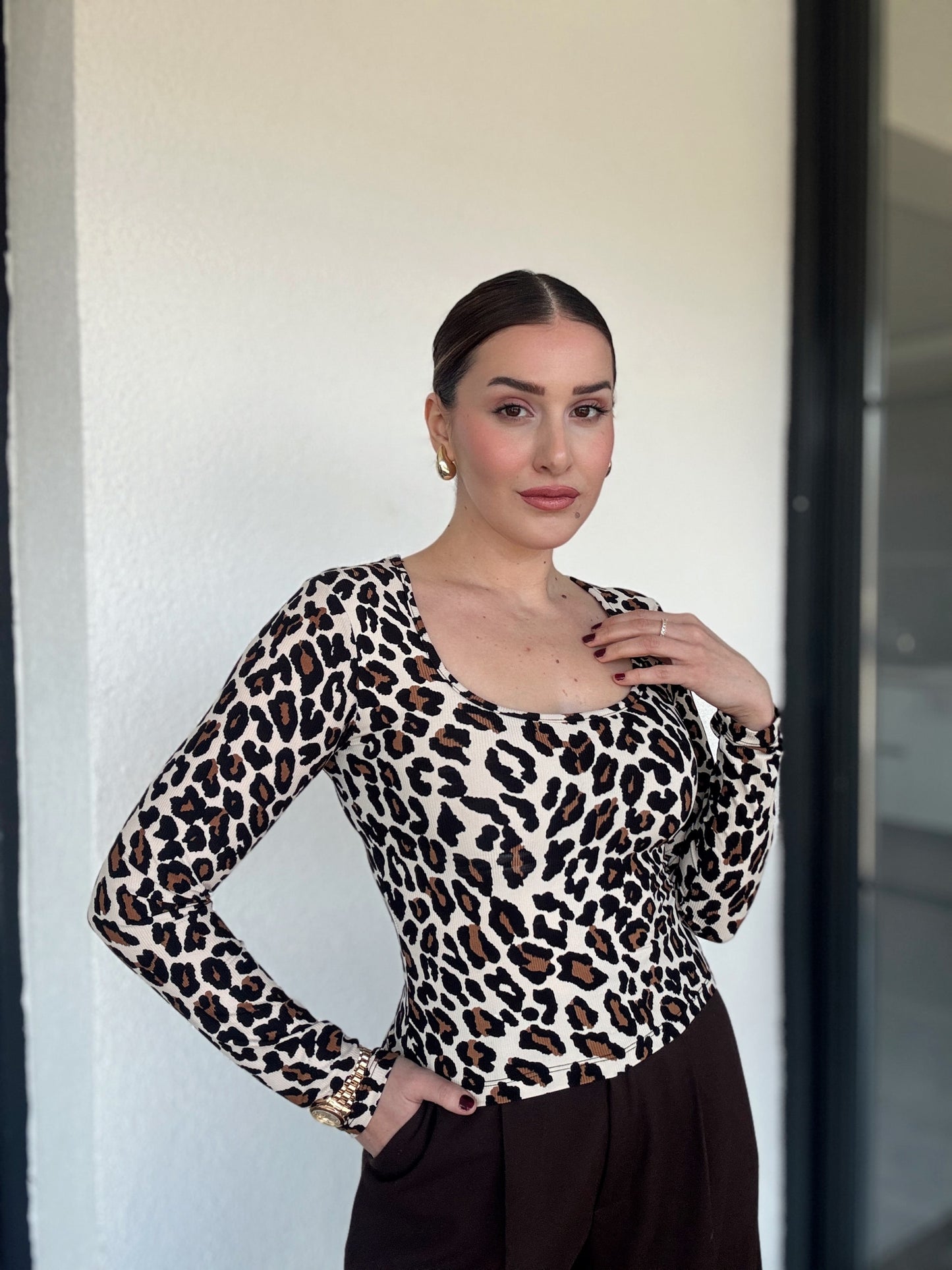 Kare Yaka Ottoman Bluz - LEOPAR