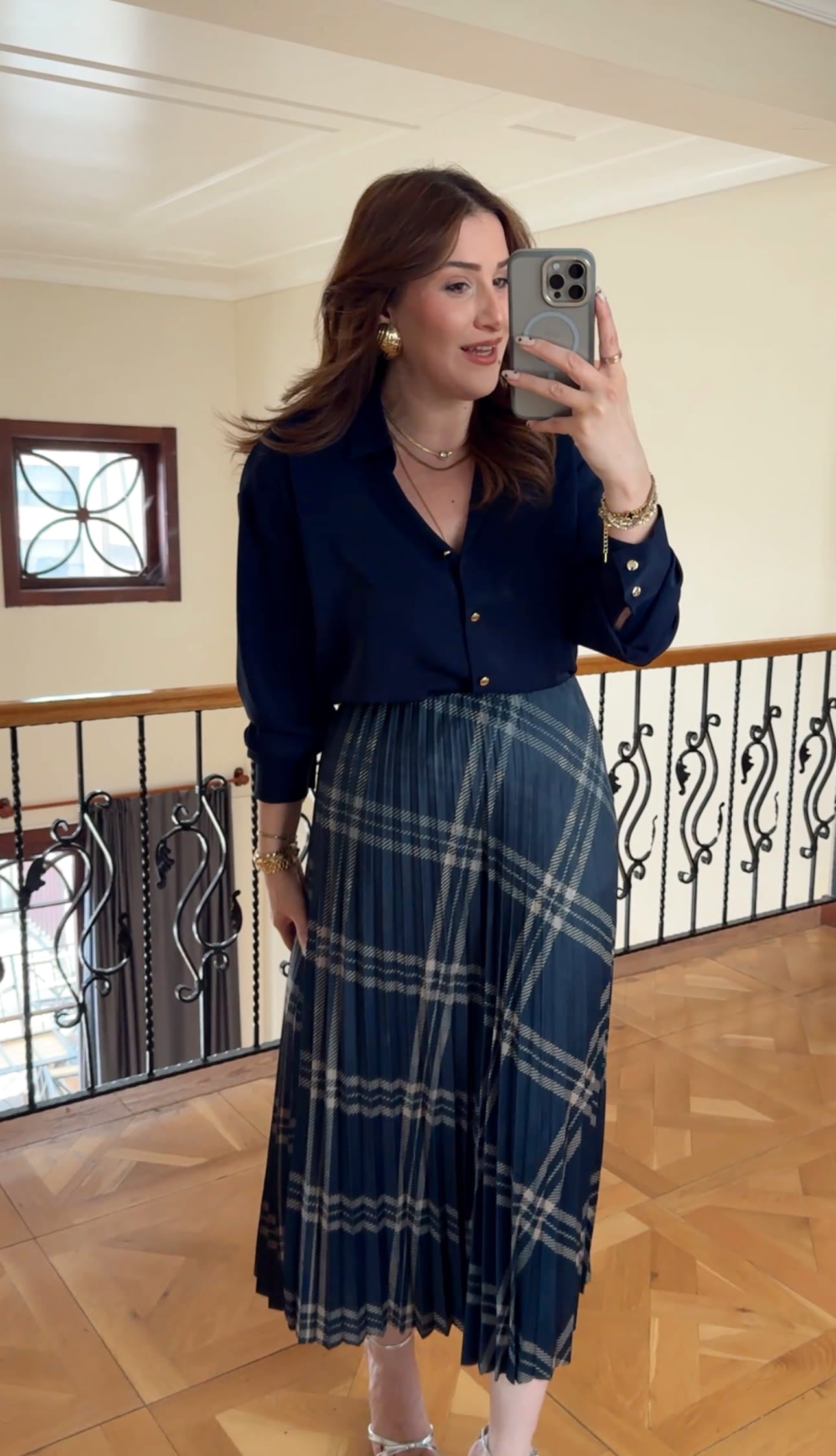 Pliseli Uzun Etek-LACİVERT