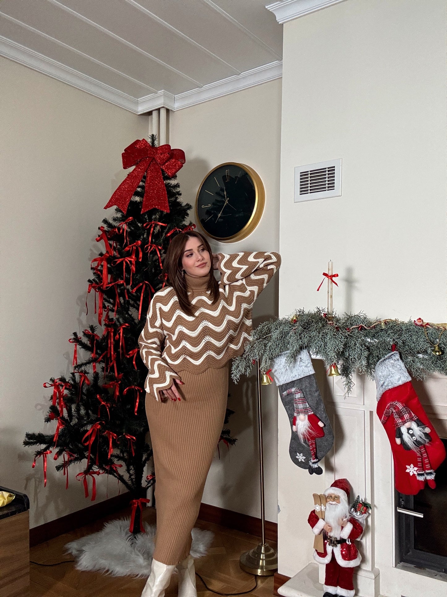 Balıkçı Yaka Dalgalı Takım-CAMEL