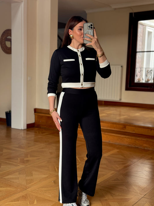 VENEDİK yanı şeritli takım SİYAH