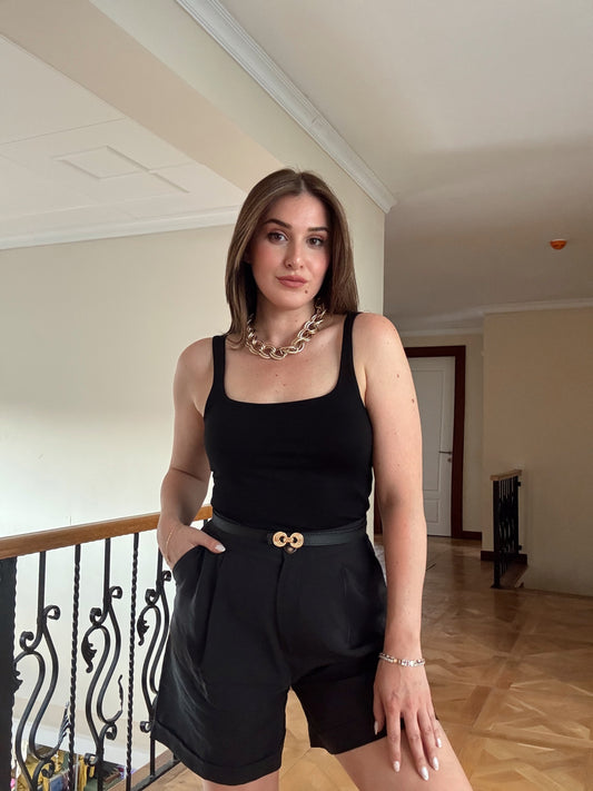 Kare yaka modal atlet SİYAH
