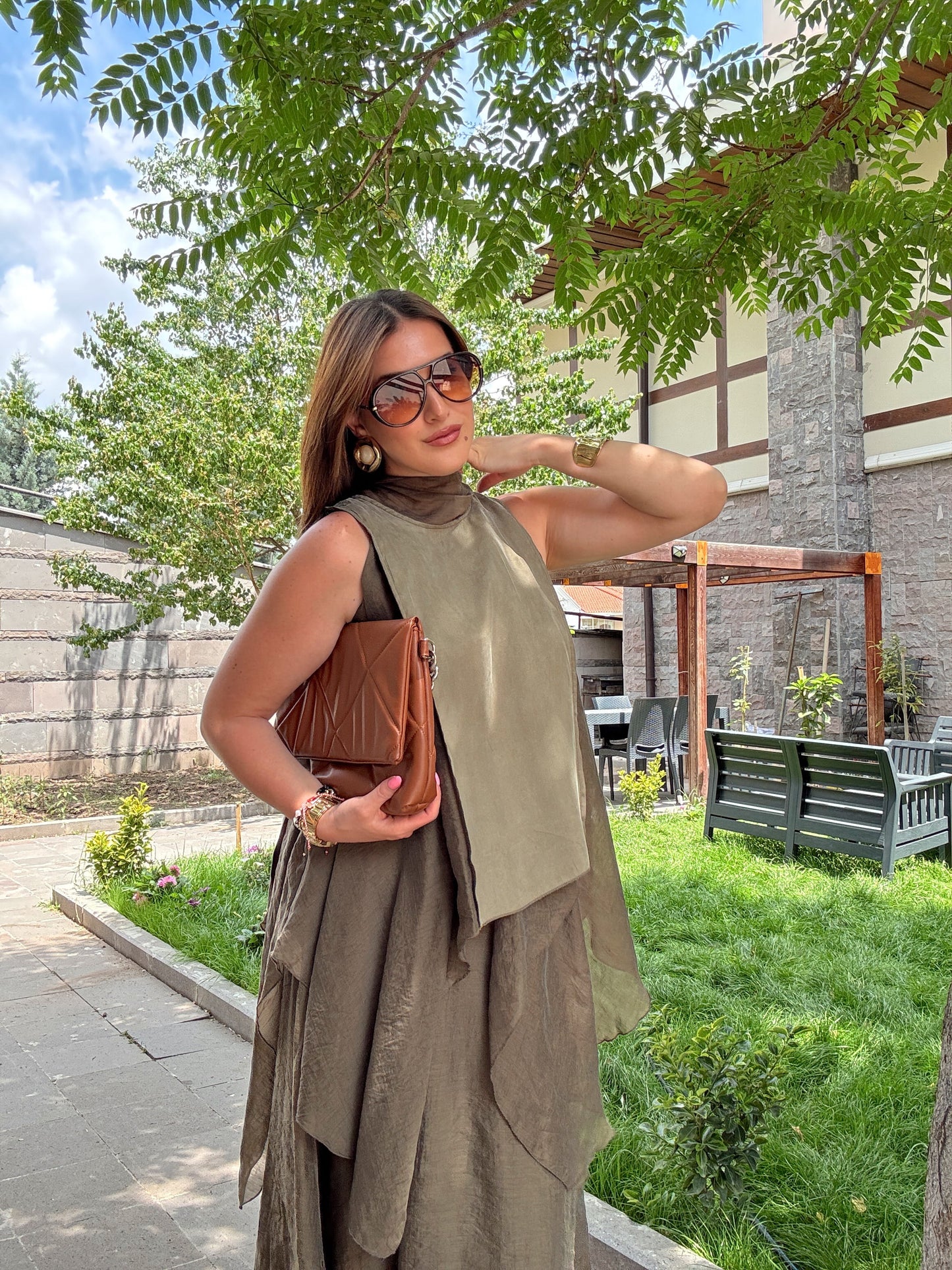 Fiona Etekli Premium Takım Haki