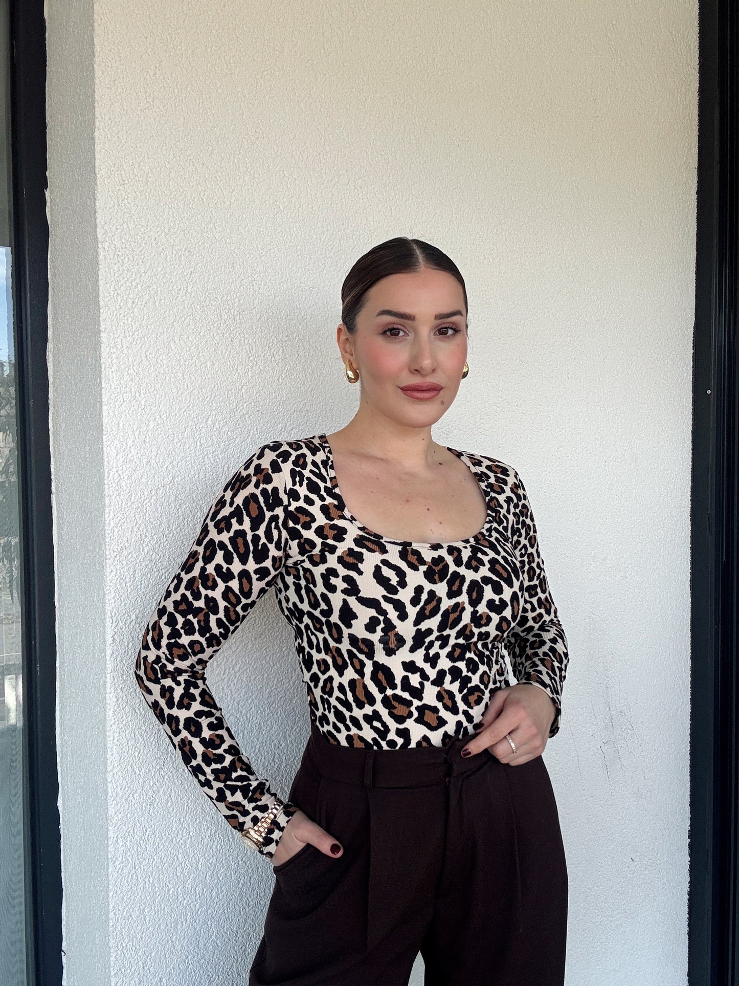 Kare Yaka Ottoman Bluz - LEOPAR