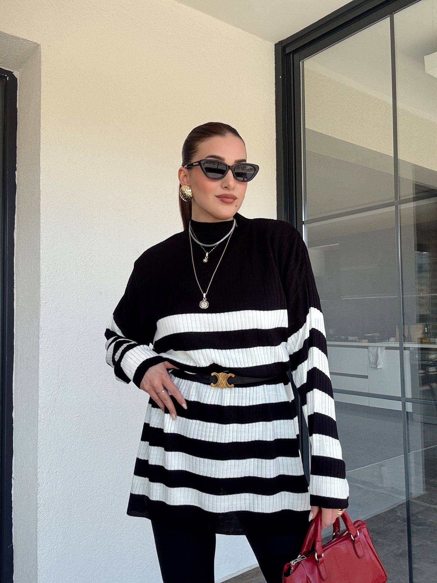 Yarım Balıkçı Fitilli Tunik - SİYAH