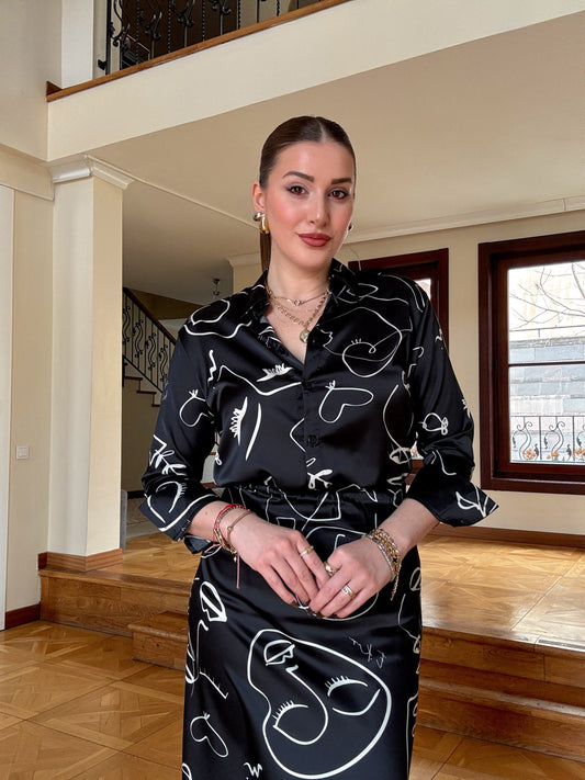 BOLEX desenli gömlek Siyah