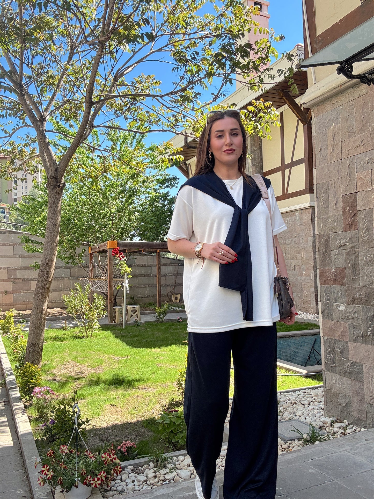 3 Parça Bağlama detaylı Takım Lacivert
