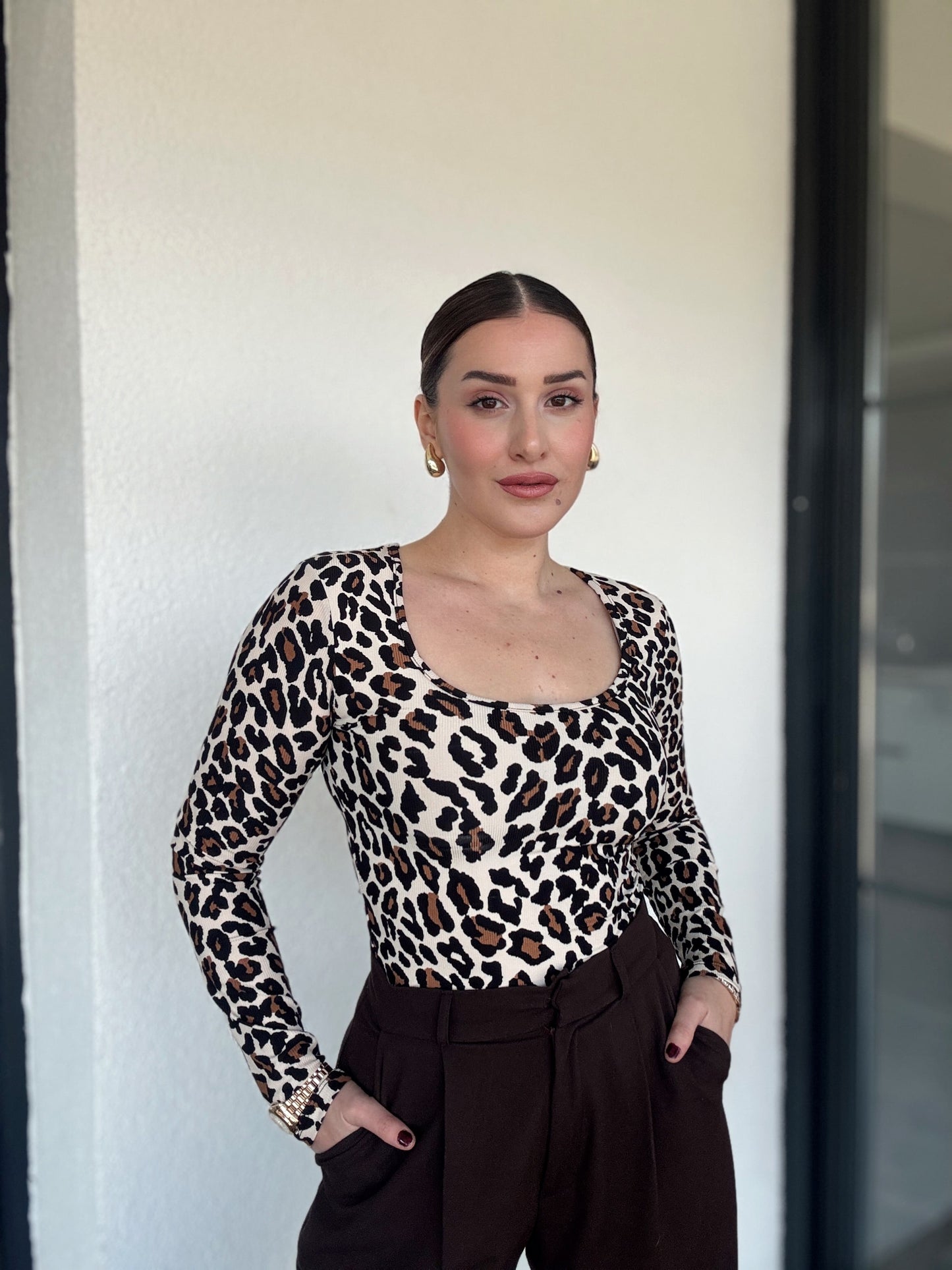 Kare Yaka Ottoman Bluz - LEOPAR