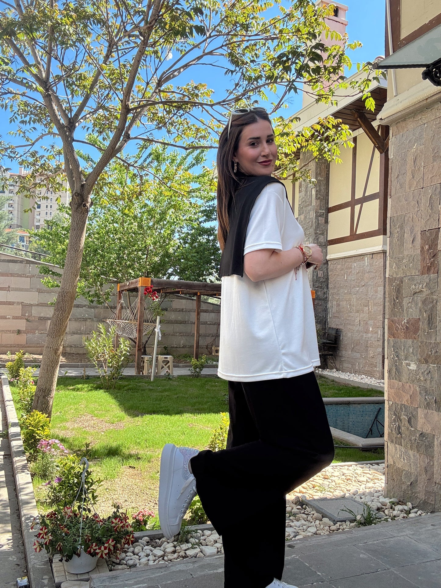 3 Parça Bağlama detaylı Takım Siyah