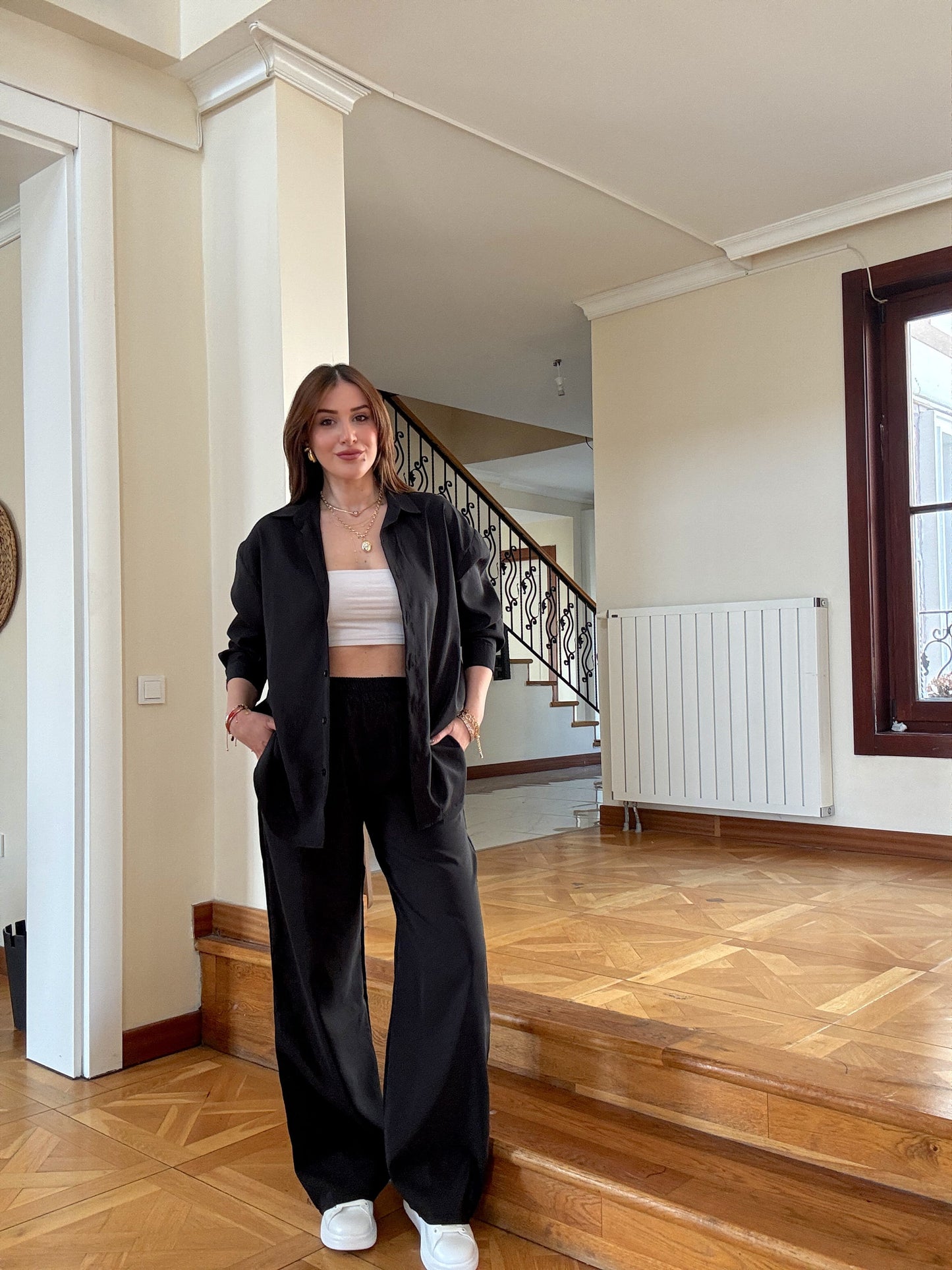 Parlak ikili takım Siyah