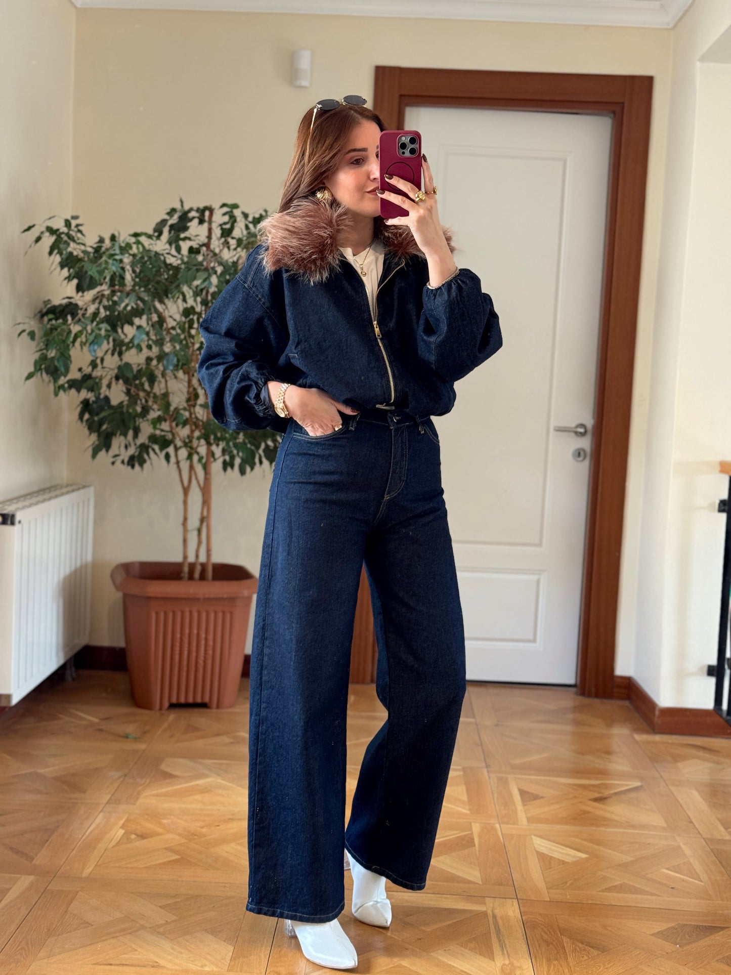 Premium palazzo pantolon-KOYU MAVİ