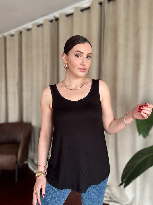 OYSH geniş yaka basic atlet SİYAH