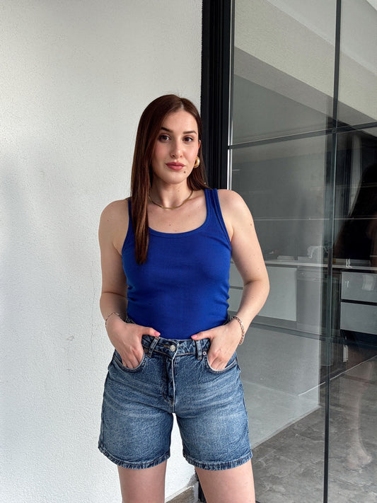 Uzun Basic Atlet SAKS MAVİ