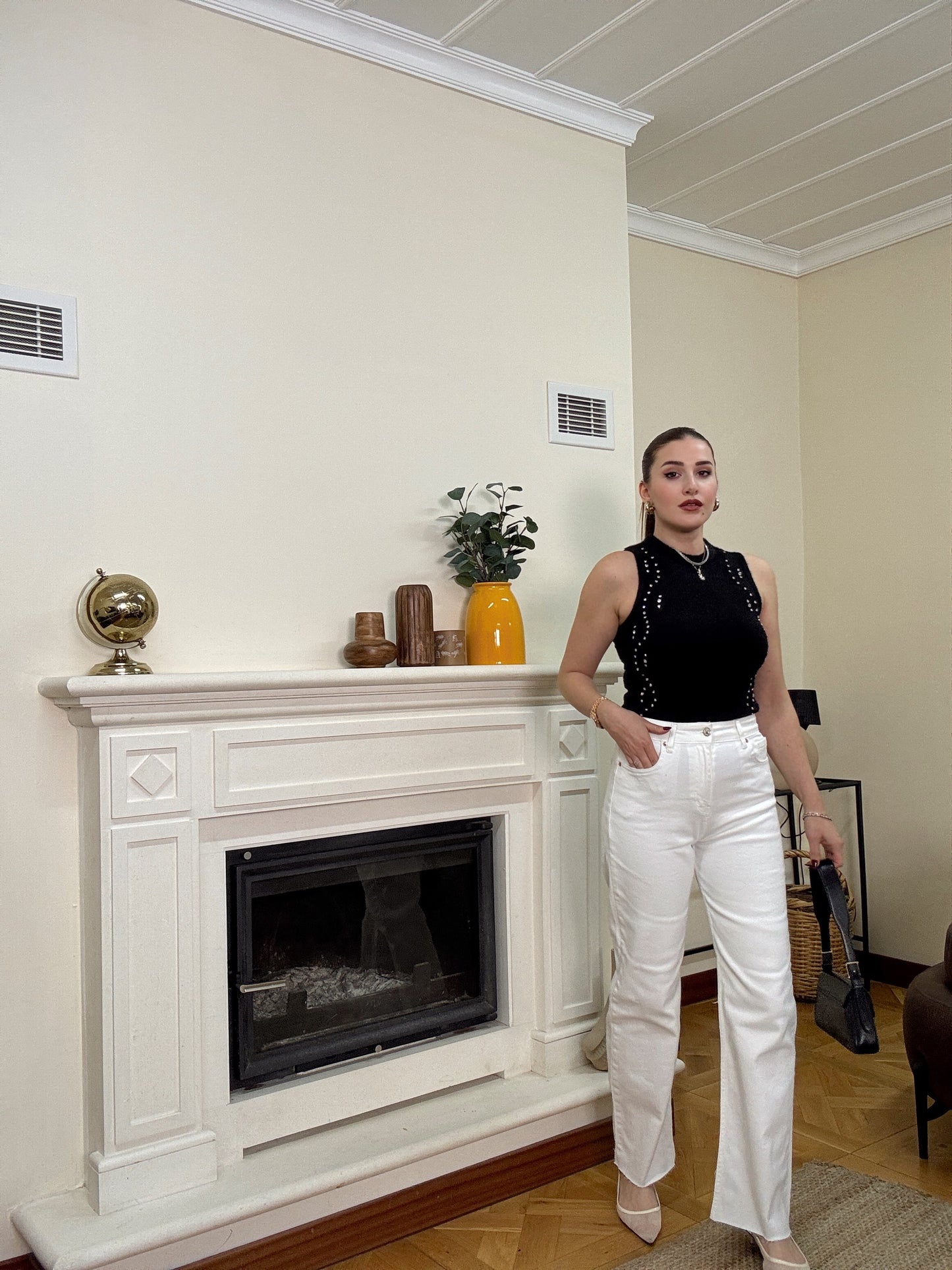 Ekstra yüksek bel zr model palazzo jean BEYAZ