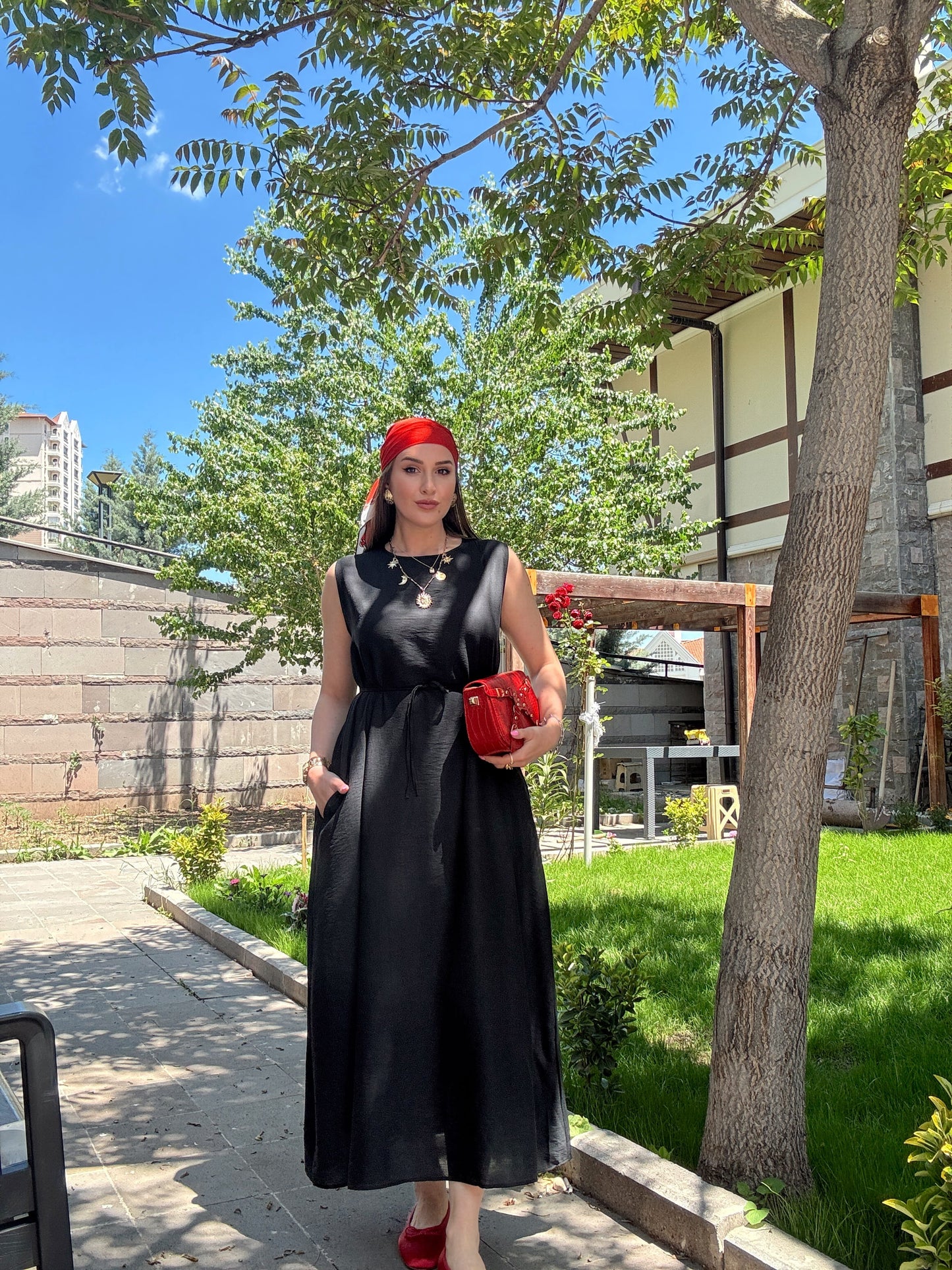 Gömlekli Elbise Takım Siyah