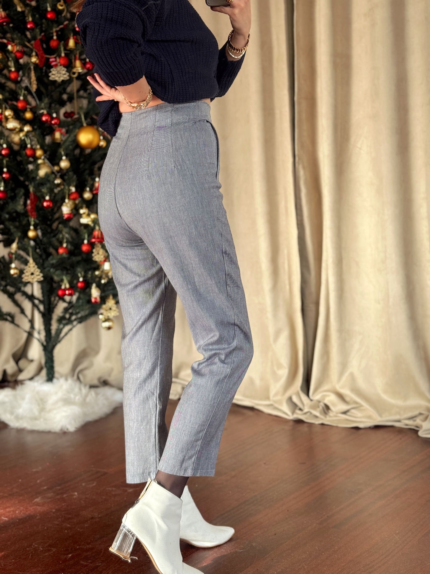 Pensli Tencel Pantolon - MAVİ