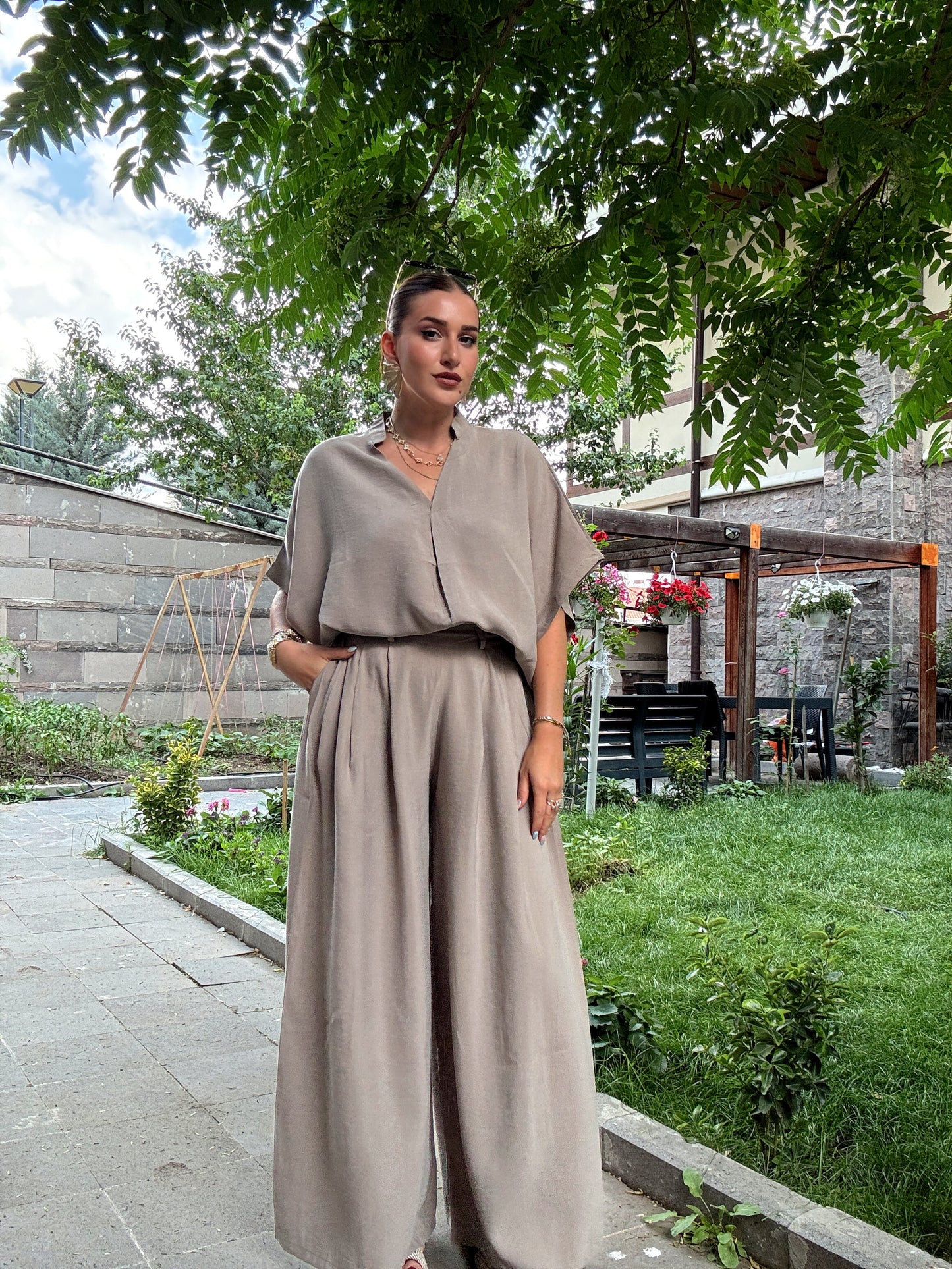 Oversize tensel ikili takım VİZON
