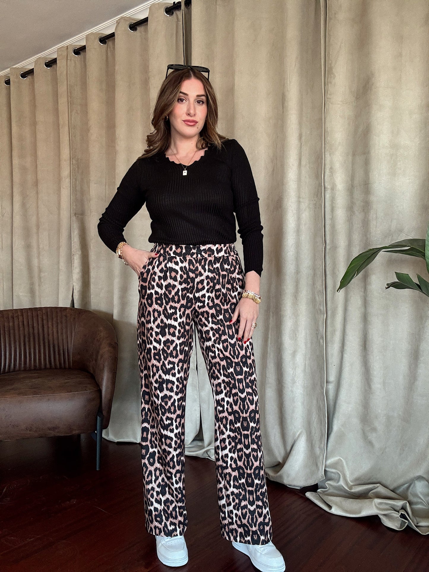 Leopar Desen Bol Paça Pantolon - LEOPAR
