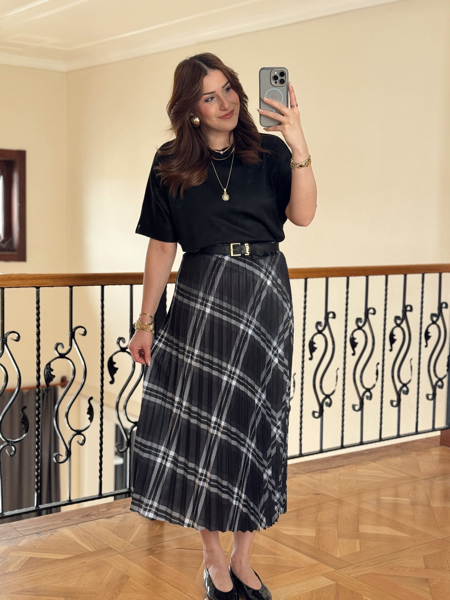 Kısa Kollu Oversize Triko Kazak-SİYAH