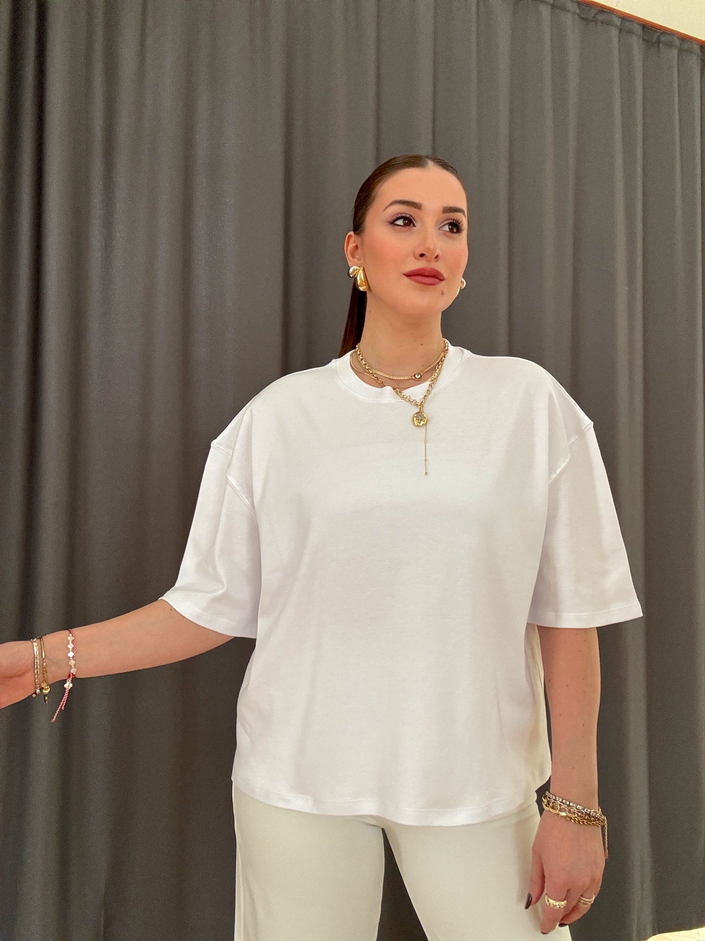 Oversize Basic Tişört Beyaz