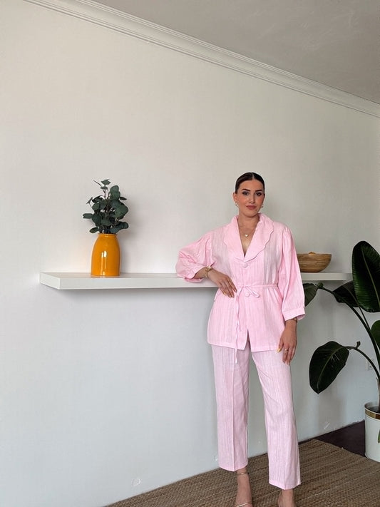 JULIET keten ceketli ikili takım PEMBE