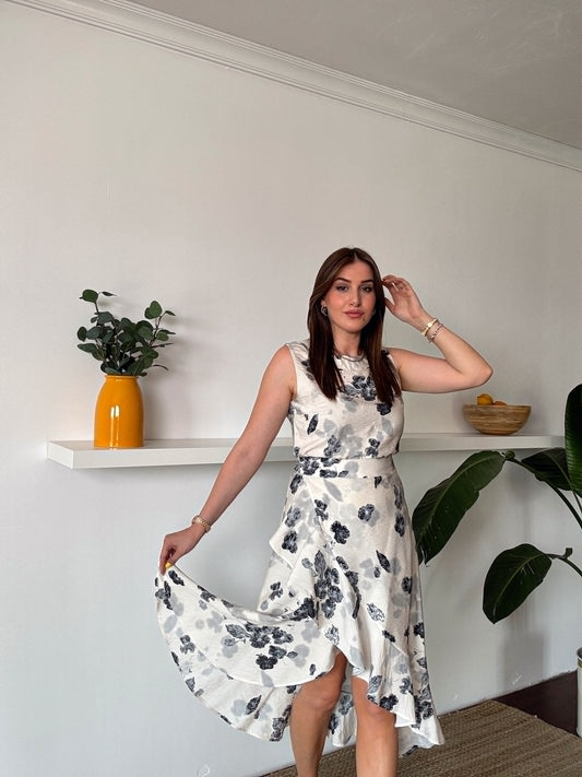 Marje fırfır detaylı takım GRİ