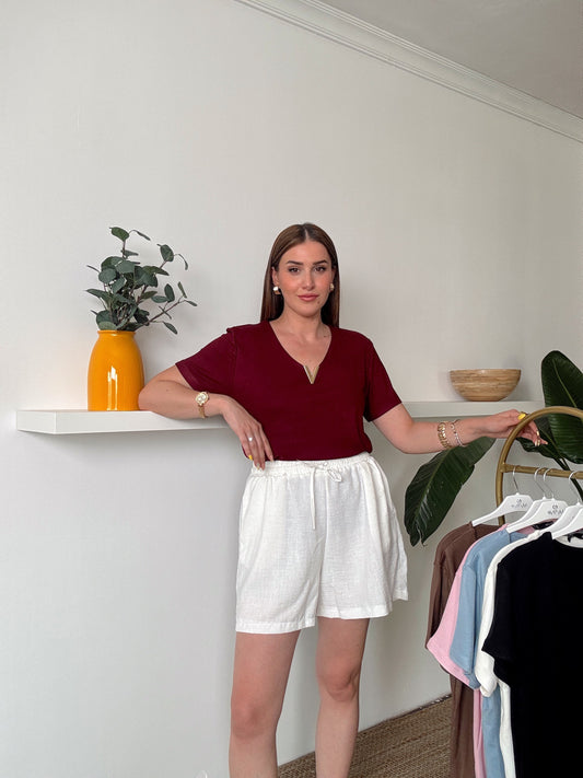 Masal Aksesuarlı Bluz Bordo