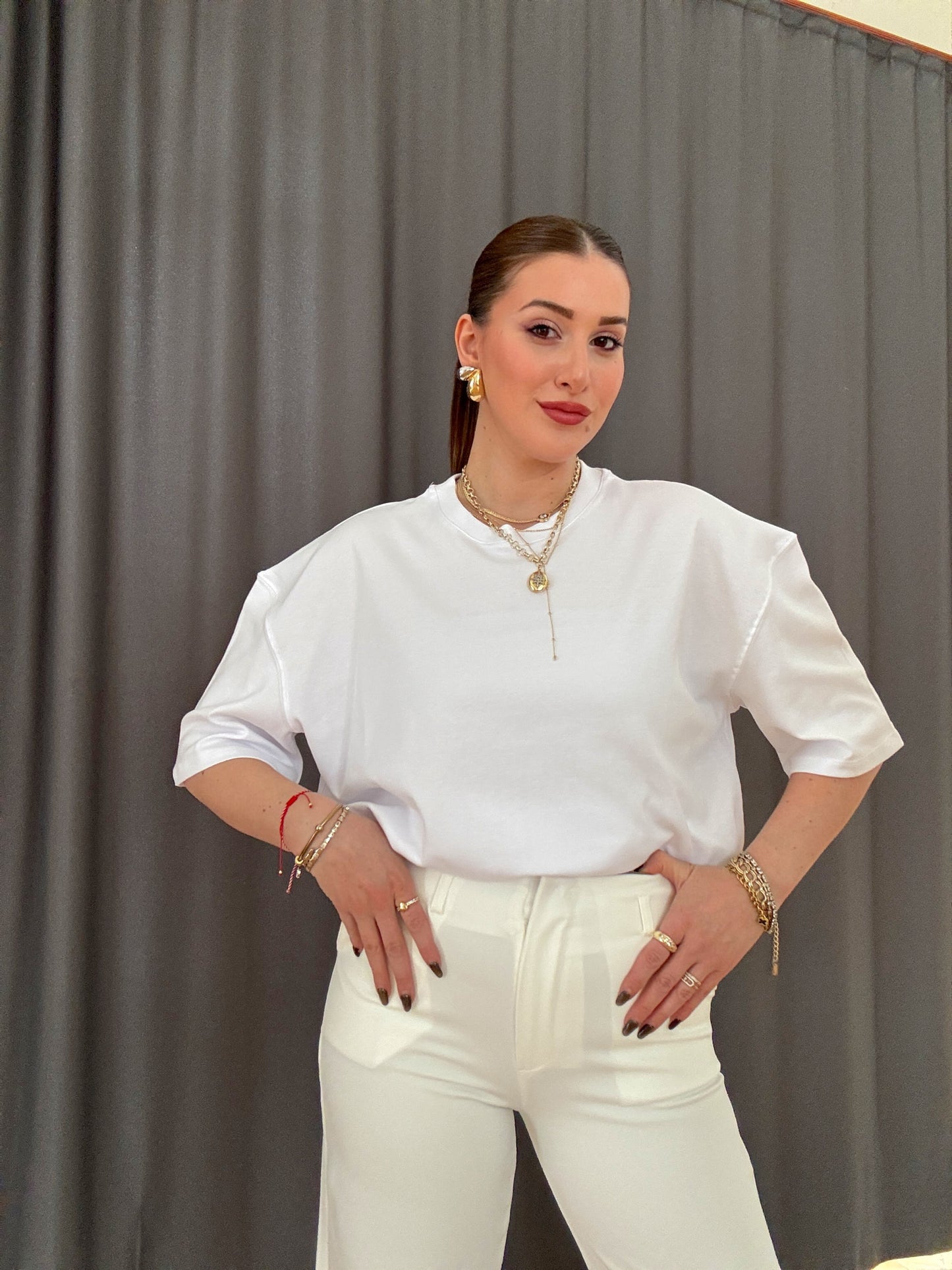 Oversize Basic Tişört Beyaz