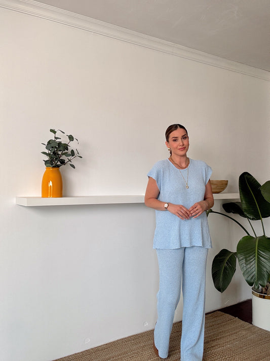 İki parça melanj takım MAVİ