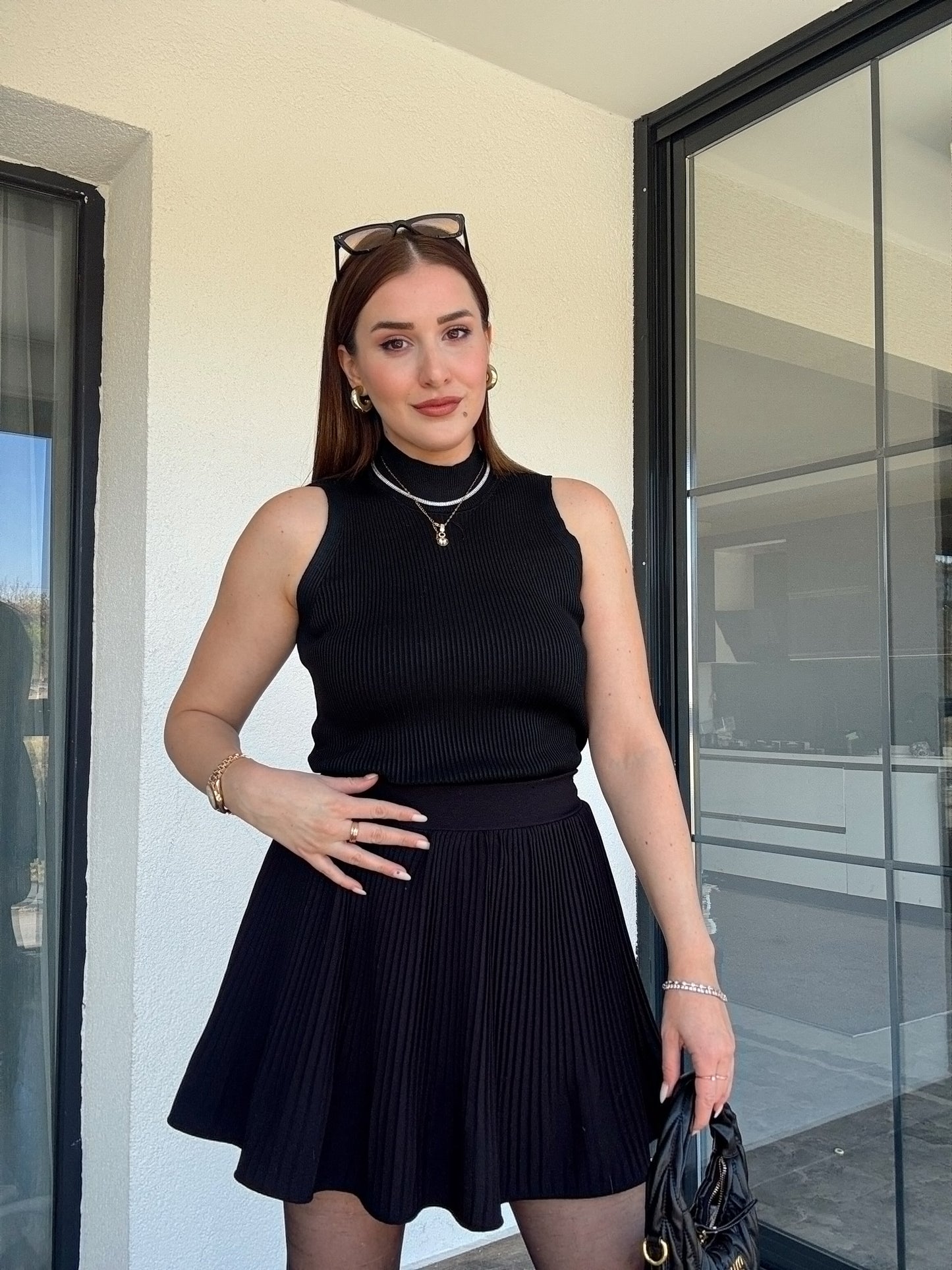 Kolsuz fitilli triko badi SİYAH