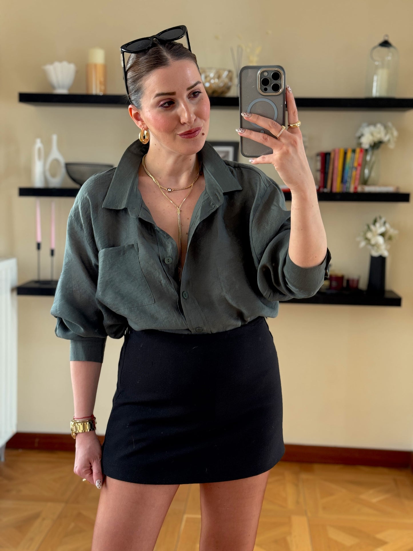 Oversize Premium Gömlek Haki