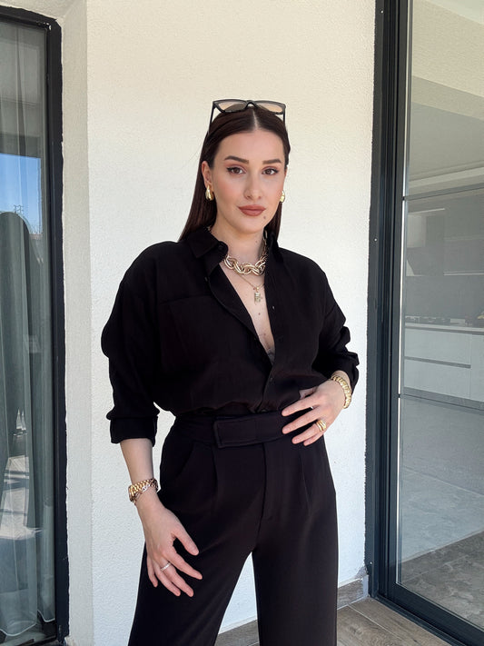 Basic Crush Gömlek - SİYAH