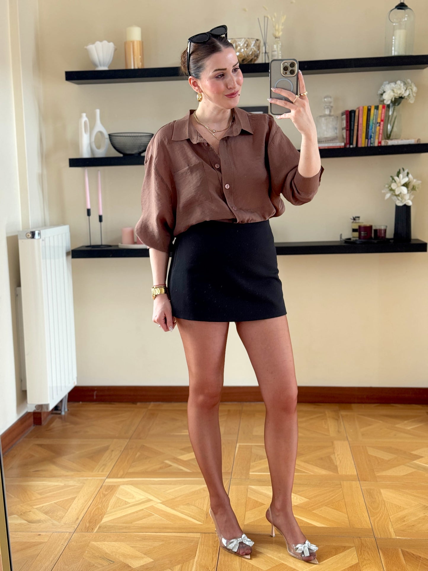 Oversize Premium Gömlek Acı kahve