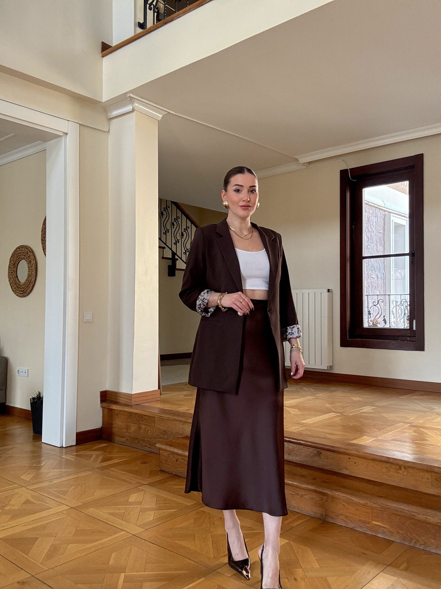 Saten Etek-KAHVERENGİ