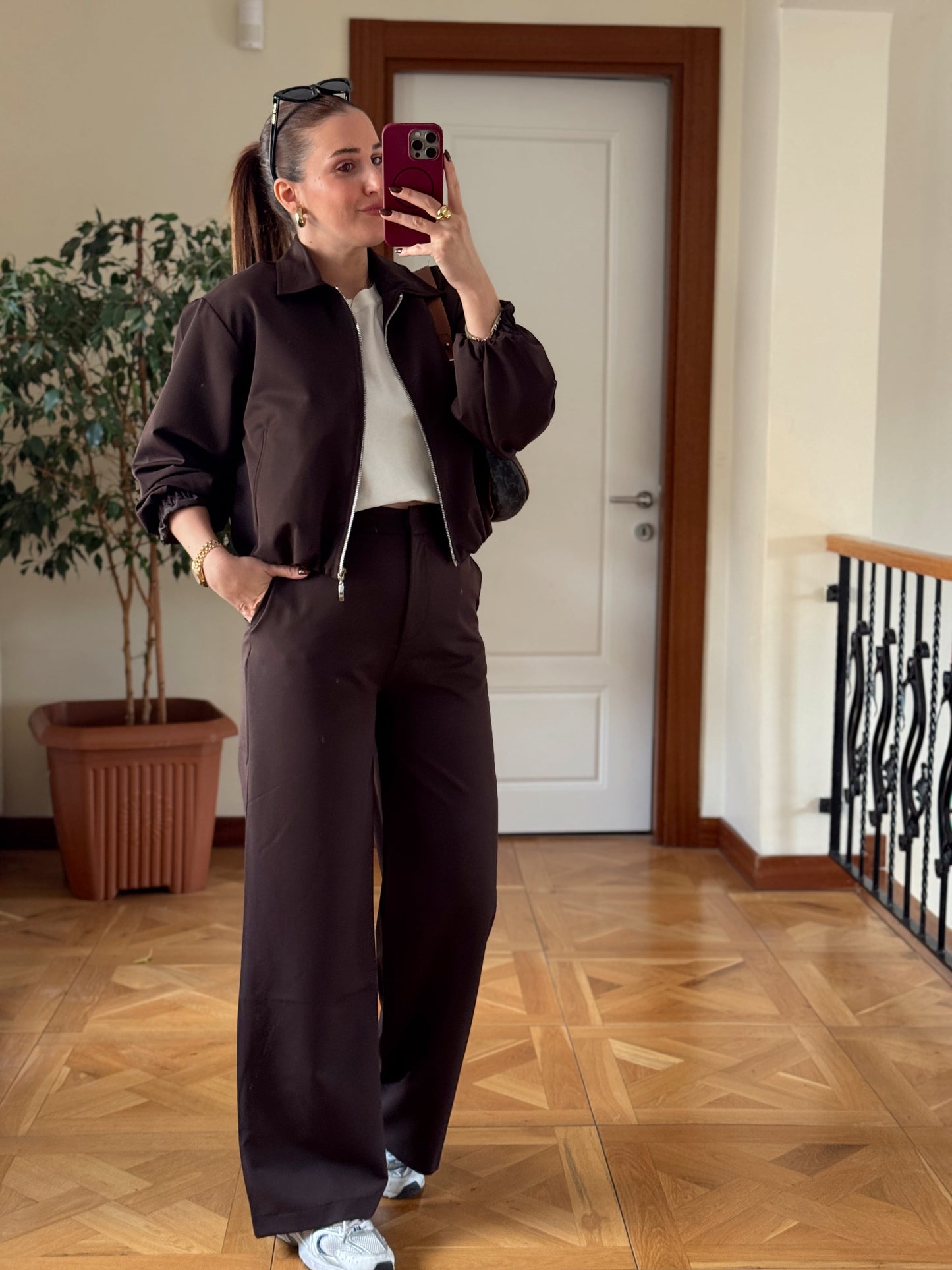 TİNA premium palazzo pantolon KAHVERENGİ