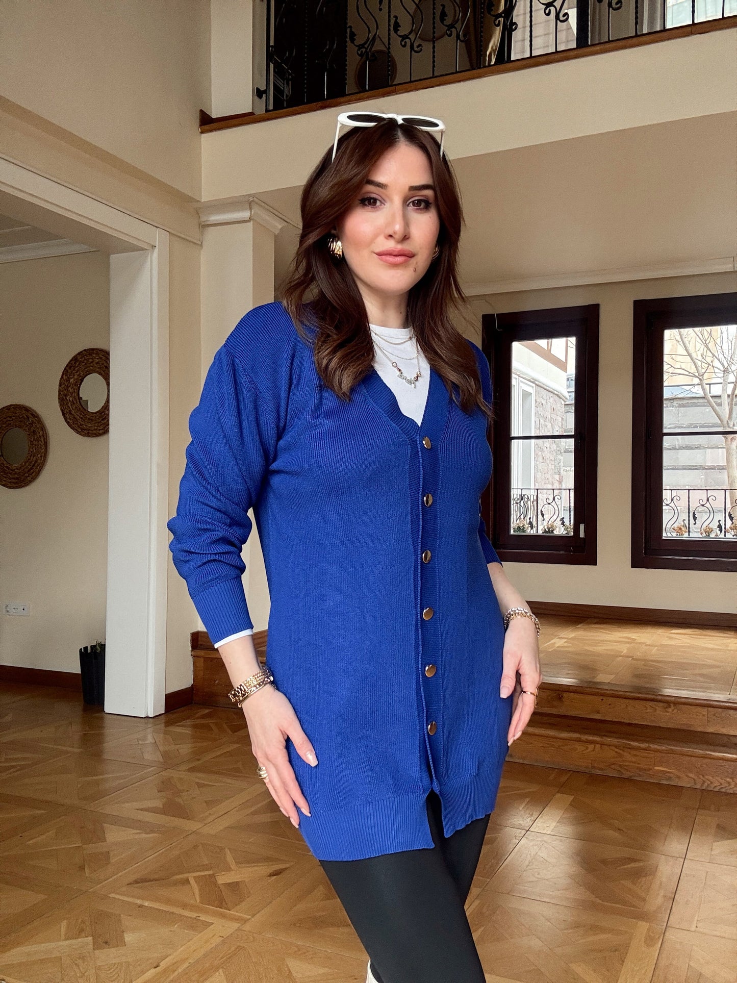 Düğmeli Hırka Saks