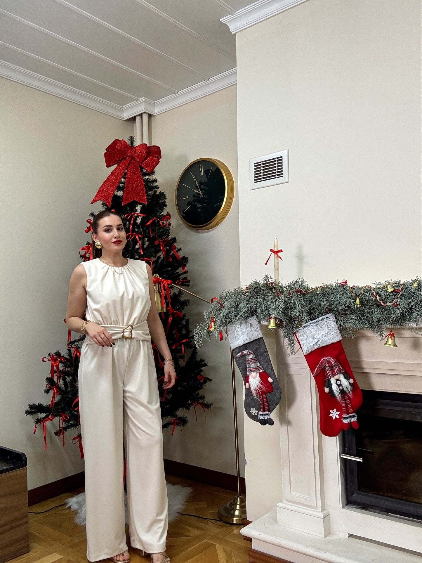 PARİS gold tokalı premium tulum-BEJ