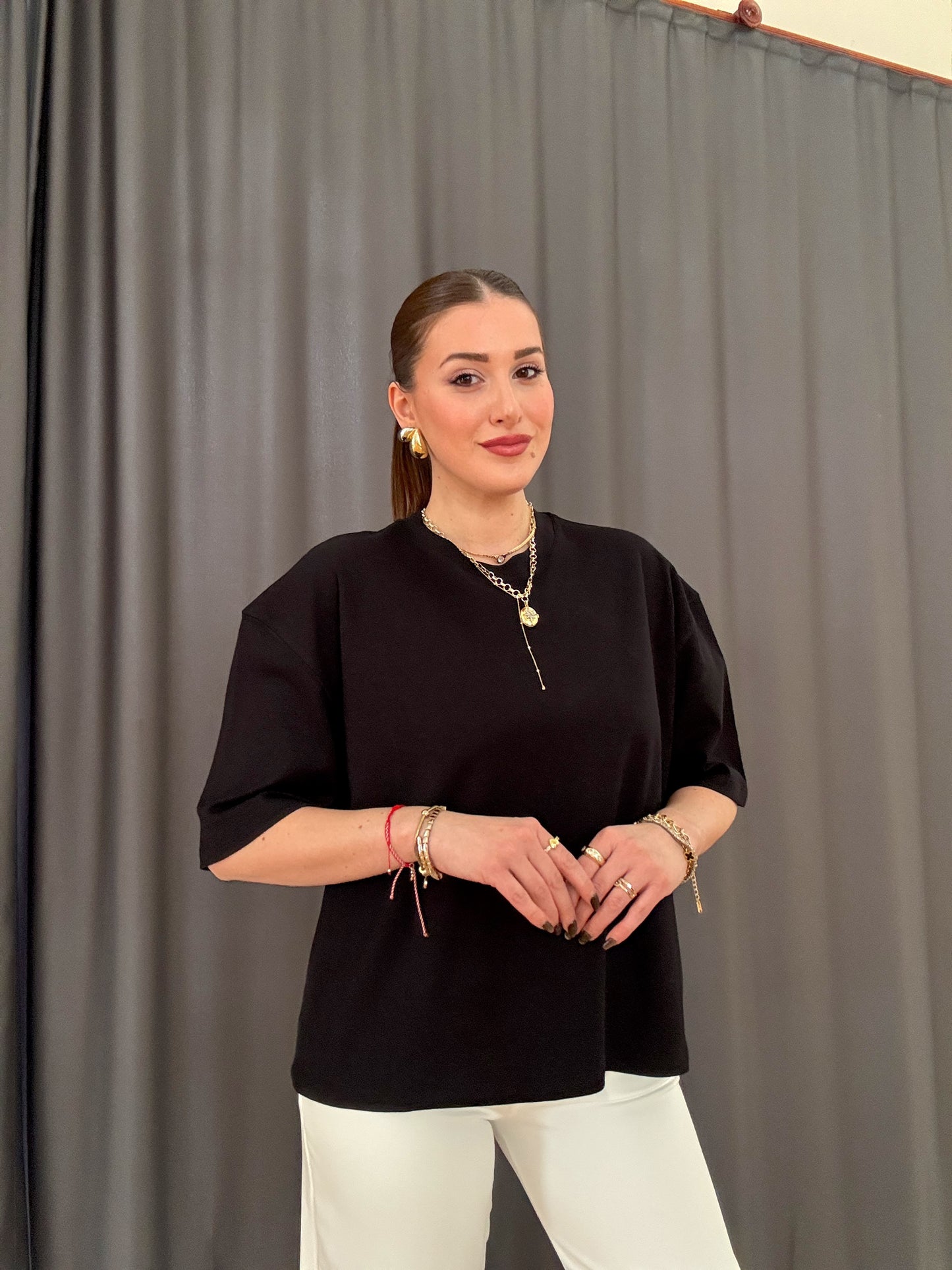 Oversize Basic Tişört Siyah