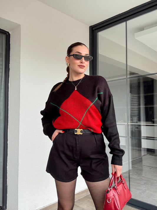 Pensli Gabardin şort- Siyah