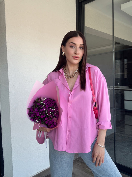 Tek Cepli Gömlek - PEMBE