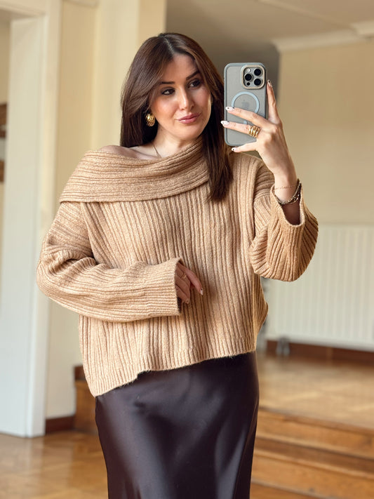 Degaje Yaka Bluz -CAMEL