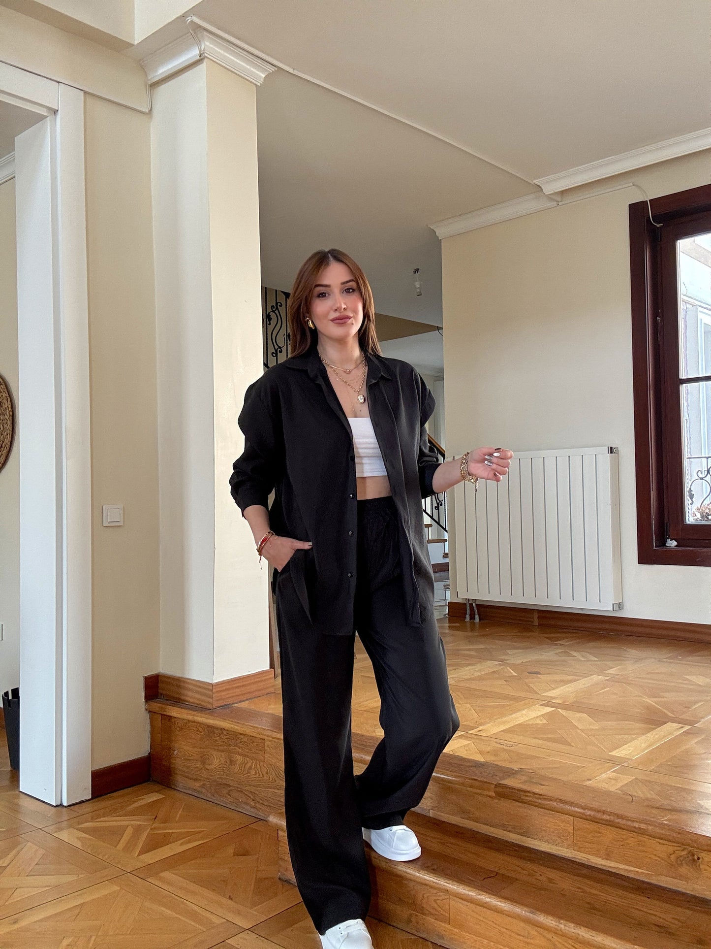 Parlak ikili takım Siyah