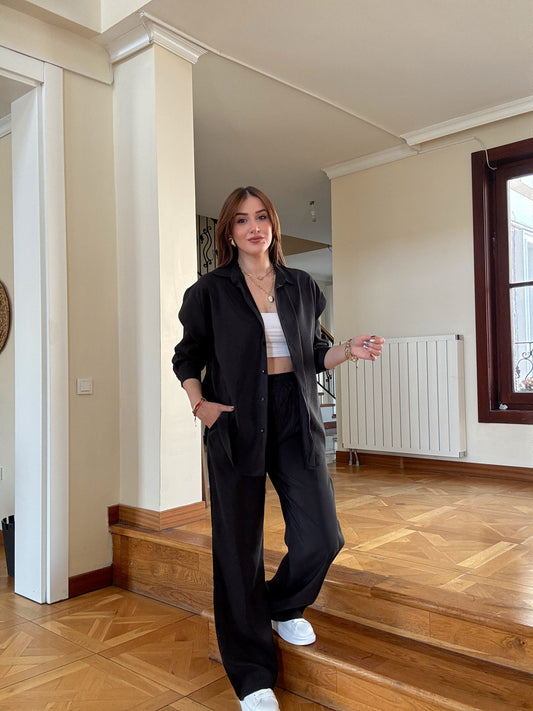 Parlak ikili takım Siyah