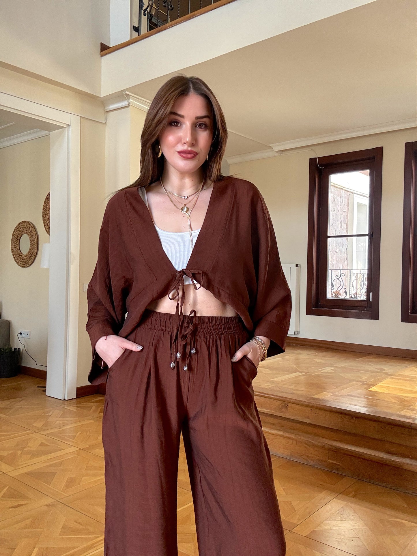 Kimono Takım Kahve