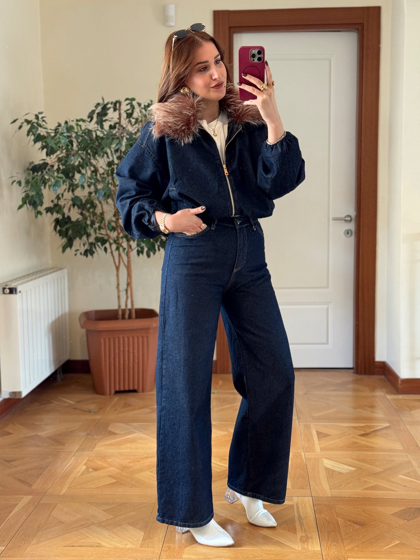 Premium palazzo pantolon-KOYU MAVİ