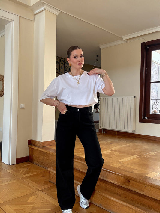 Palazzo Jean Pantolon Siyah